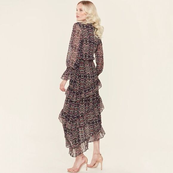 Misa Los Angeles Rania Dress in Black Floral - Picture 2 of 9